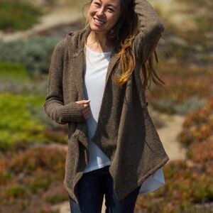 Betabrand NWT Black Sheep Wool/Alpaca Wrap Sweater Sz L/XL